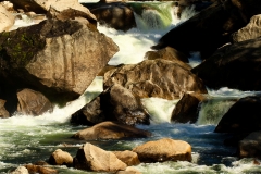 Cascading waterfall in Merced River, Yosemite National Park, California.